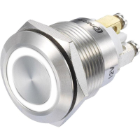 Кнопка 48 В/DC, 3 А, 1 x вкл/вкл, без фиксации, IP65, 1 шт TRU Components GQ19F-10E/W/12V/S