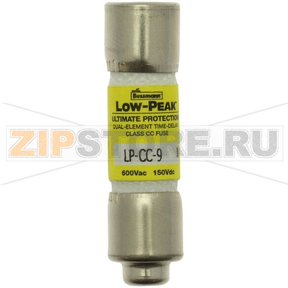 Предохранитель, 9 A, AC 600 В, 200 кА, 10x38 мм, CC, UL, с задержкой Eaton LOW PEAK CC TIME DELAY 
