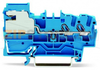 2-проводные клеммы с размыкателем нейтрали; 2,5 мм; Push-in CAGE CLAMP®; 2,50 mm; синие Wago 2002-7214