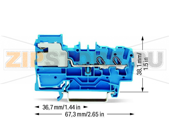 2-проводные клеммы с размыкателем нейтрали; 2,5 мм; Push-in CAGE CLAMP®; 2,50 mm; синие Wago 2002-7214 