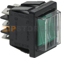 CHANGE-OVER 2-POLE SWITCH GREEN 16A 250V