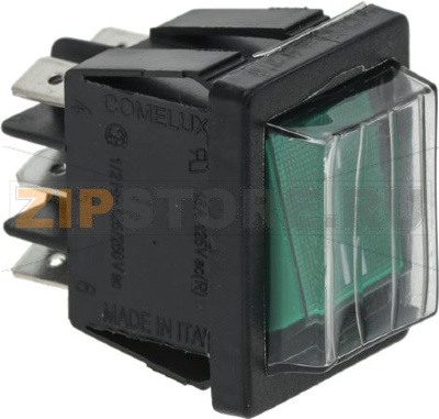 CHANGE-OVER 2-POLE SWITCH GREEN 16A 250V 