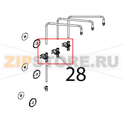 Elettrovalvola H20, 1 via, rid. Unox XBC 804 Elettrovalvola H20, 1 via, rid. Unox XBC 804Запчасть на деталировке под номером: 28