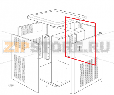 Rechte wand Scotsman MF 56 ASR    Rechte wand Scotsman MF 56 ASRЗапчасть на сборочном чертеже под номером: 5Название запчасти Scotsman на немецком языке: Rechte wand Scotsman MF 56 ASR