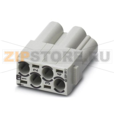 Модуль HEAVYCON для контактных вставок Phoenix Contact HC-M-04-MOD-STC защищенные от прикосновения штыревые контакты, 4-полюсный, до 40 А, подключение обжимом.Минимальный заказ: 2 шт.Упаковка: 2 шт.