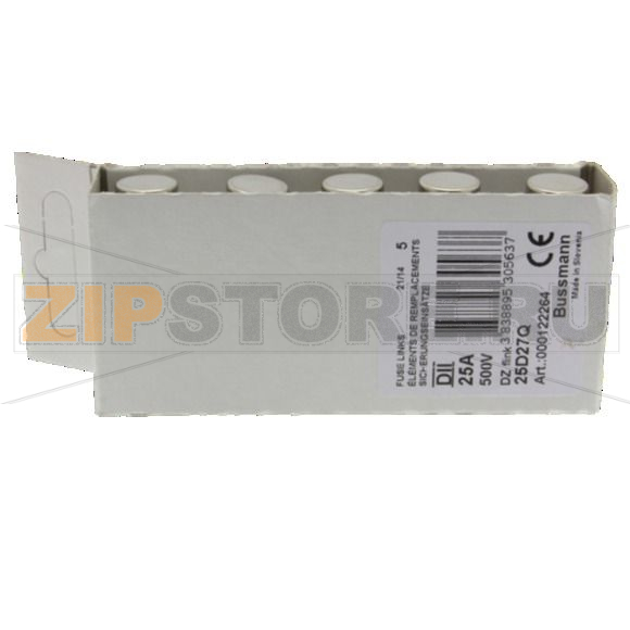 Предохранитель, 25 A, AC 500 В, 100 кА, D2, gL/gG, IEC с задержкой Eaton FUSE-D2 25A T GL/GG 500VA 