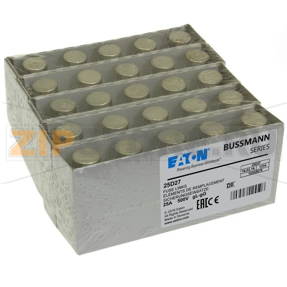 Предохранитель, 25 A, AC 500 В, 100 кА, D2, gL/gG, IEC с задержкой Eaton FUSE-D2 25A T GL/GG 500VA 