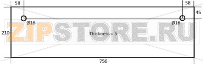 DOOR GLASS FOR OVEN 756x210x5 mm 