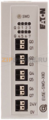 Модуль ввод/вывод, SWD, 24VDC, 8DO -Транс, 0.5A Eaton EU5E-SWD-X8D 
