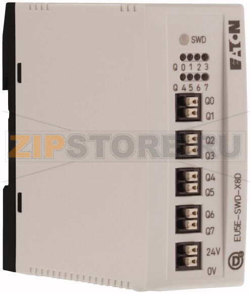 Модуль ввод/вывод, SWD, 24VDC, 8DO -Транс, 0.5A Eaton EU5E-SWD-X8D 