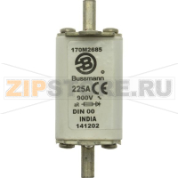 Предохранитель, 225 A, AC 900 В, 125 кА, DIN 00, aR, DIN, IEC Eaton FUSE 225A 900V DIN 00 AR