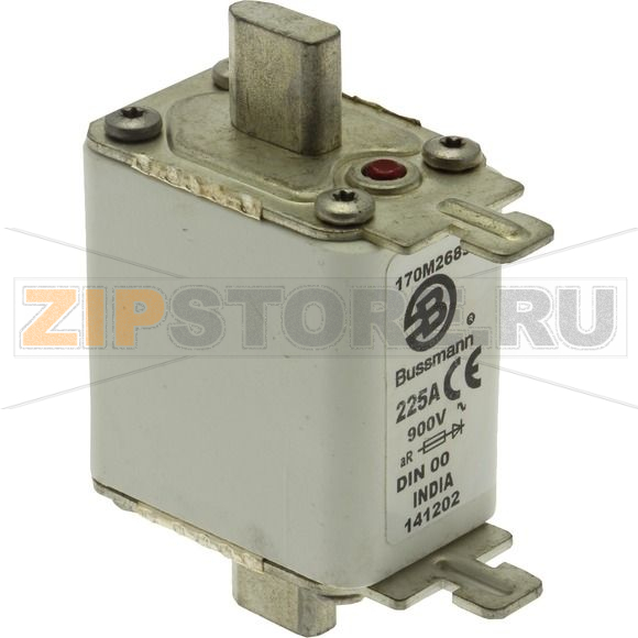 Предохранитель, 225 A, AC 900 В, 125 кА, DIN 00, aR, DIN, IEC Eaton FUSE 225A 900V DIN 00 AR 