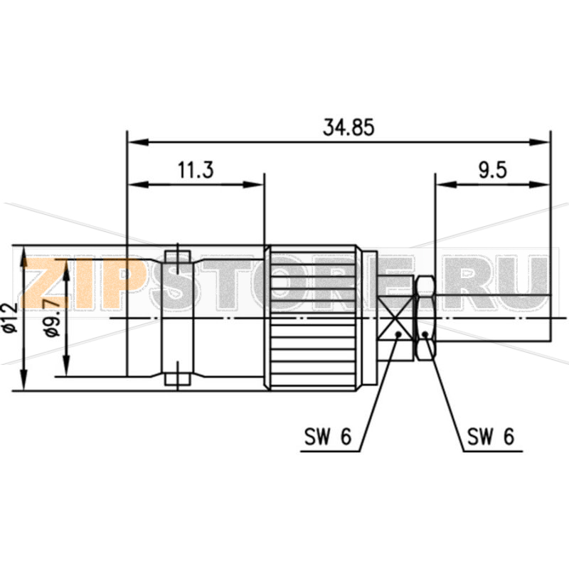 Разъем BNC, 75 Ом, 1 шт Telegärtner J01003A0041 