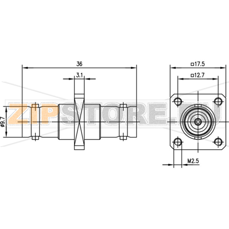Разъем BNC, 1 шт Telegärtner J01004A1231 
