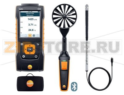 Комплект: измерительный прибор 440, батарейки 3xАА, USB-кабель, чехол Testo 0563 4406 