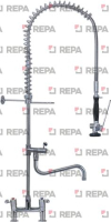 PRE-RINSE UNIT PREMIUM 1140 mm W/TAP