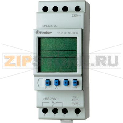 Таймер астрономический электронный 230 V (AC), 16 A, 250 V (AC) Finder 12.91.8.230.0000 