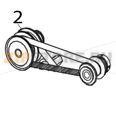 Kit intermediate pulley and platen pulley (203 and 300 dpi) RH Zebra 170PAX4 Kit intermediate pulley and platen pulley (203 and 300 dpi) RH Zebra 170PAX4Запчасть на деталировке под номером: 2