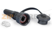 Hyperline PLUG-IE-8P8C-P-C5 Промышленный разъем RJ-45 (8P8C) под витую пару, IP67, категория 5e, с защитной крышкой