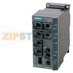 SIMATIC NET, SCALANCE X206-1LD, УПРАВЛЯЕМЫЙ IE КОММУТАТОР, 6 X 10/100МБИТ/С RJ45 ПОРТОВ, 1 X 100МБИТ/С ОДНОМОДОВЫЙ BFOC, СВЕТОДИОДНАЯ ДИАГНОСТИКА, СИГНАЛЬНЫЙ КОНТАКТ ОШИБКИ С КНОПКОЙ НАСТРОЙКИ, РЕЗЕРВИРОВАННОЕ ПИТАНИЕ, PROFINET-IO УСТРОЙСТВО, УПРАВЛЕНИЕ С 