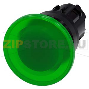 АКТУАТОР ГРИБОВИДНОЙ КНОПКИ С ВОЗМОЖНОСТЬЮ ПОДСВЕТКИ, 22MM, КРУГЛ., ПЛАСТИК, КНОПКА ЗЕЛЁНАЯ, 40MM, БЕЗ ФИКСАЦИИ, С ГРАВИРОВКОЙ ЛАЗЕРОМ, НИЖНИЙ РЕГИСТР Siemens 3SU1001-1BD40-0AA0-Z&amp;nbsp;Y12 