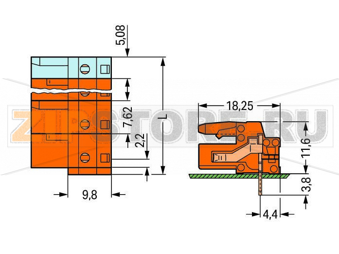 MCS MIDI Classic Розетка под пайку THT; 0.6 x 1.0 mm solder pin; угловые; Шаг контактов 7,62 мм; 12-пол.; оранжевые Wago 232-872/045-000 Встроенные тестовые порты для тестовых штекеров O 2 ммДля соединений "провод-провод" и "плата-провод"Выходы под печатные платы с защитой от касанияЛегко идентифицируемые входы и выходы печатной платыВозможны варианты кодировки...