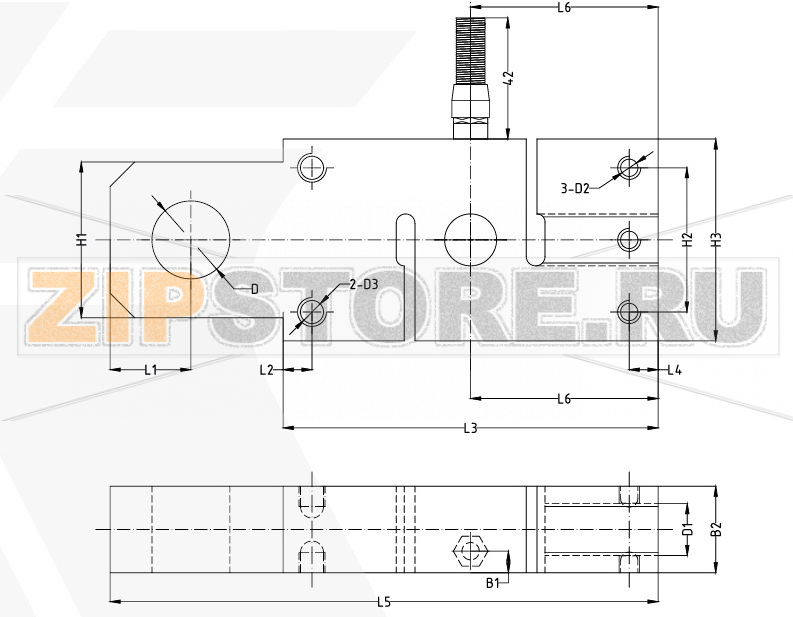 Тензодатчик с узлом встройки Keli DG 15t 