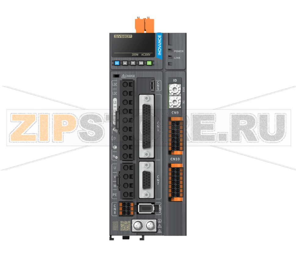 Сервопривод 220 В, 2.8 A, 0.4 кВт, 1 фаза, CANopen, Modbus RTU, STO, IP20 Inovance SV680PS2R8S-GINT 