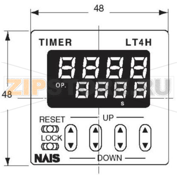 Таймер цифровой 12 В/DC, 24 В/DC, 0.001 с-999.9 ч, 1 шт Panasonic LT4H24J 