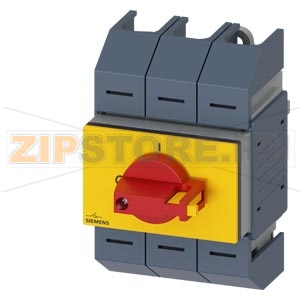 Разъединитель 63A, типоразмер 02, 3-пол.фронт.управл.мех. центр Complete unit with direct operating mechanism red/yellow рамочные клеммы Siemens 3KD0333-2LG20-3 