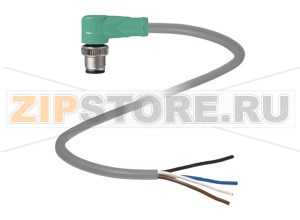 Кабель датчика-исполнительного устройства Cable connector V15S-W-2M-PUR Pepperl+Fuchs Описание оборудованияMale cordset, M12