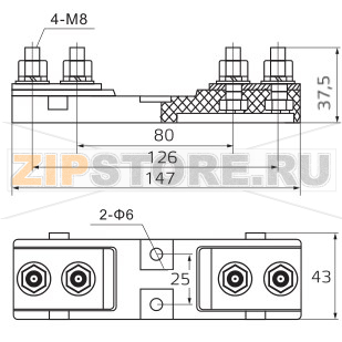 Держатель предохранителя, 1 полюс Sinvel SVF-FH80B00-1 