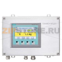 Весовой терминал SIWAREX WT231 для статического взвешивания, - Корпус из нерж.стали, включает: SIWAREX WP231, - SIMATIC KTP400 Basic Color PN - Блок питания  100-240 VAC - IP65, Температурный диапазон 0-40 град.Цельсия (без поверки и метрологического серт