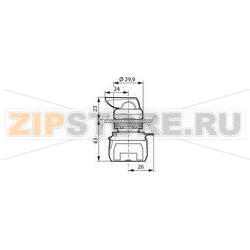 Переключатель поворотный, черный, 2x45°, 1 шт Baco L21MR03A 