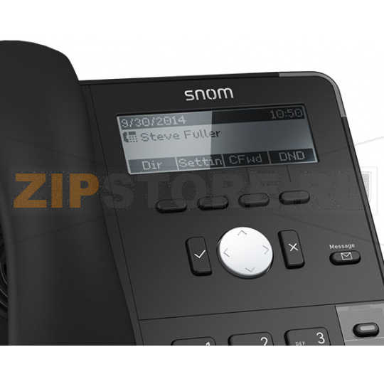SNOM D712 Настольный IP-телефон. 4 учетные записи SIP, Графический монохромный экран с подсветкой, 5 кнопок с LED индикаторами, 2-порта 10/100, PoE, Сенсорная функция поднятия трубки, Цвет черный, Блок питания приобретается отдельно 