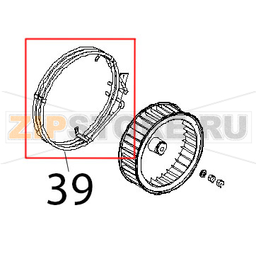 Resistenza circolare D=230, 3 spire Unox XVC 104 Resistenza circolare D=230, 3 spire Unox XVC 104Запчасть на деталировке под номером: 39