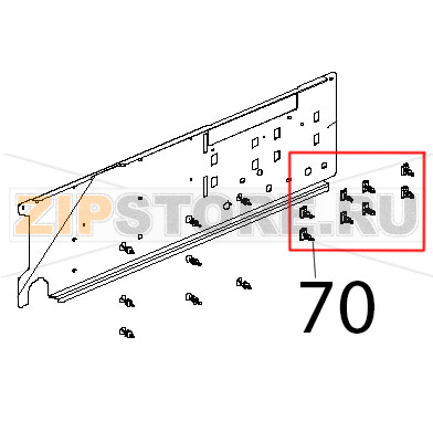 Clip DI fissaggio per teleruttori Unox XVC 204 Clip DI fissaggio per teleruttori Unox XVC 204Запчасть на деталировке под номером: 70