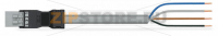 pre-assembled connecting cable; Eca; Plug/open-ended; 4-pole; Cod. B; Control cable 4 x 1.5 mm; 3 m; 1,50 mm; gray Wago 891-8994/206-303