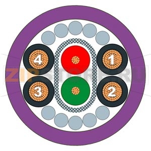 SIMATIC NET, PROFIBUS ECOFAST ГИБРИДНЫЙ КАБЕЛЬ GP, ТРЕЙЛИНГОВЫЙ КАБЕЛЬ С 4 X CU (1.5 КВ.ММ) AND 2XCU (0.64 MM) ЭКРАНИРОВАННЫЙ, ПРОДАЁТСЯ В МЕТРАХ, МАКС. ДЛИНА 1000 M, МИНИМ. ЗАКАЗНАЯ ДЛИНА: 20 M Siemens 6XV1860-2P 