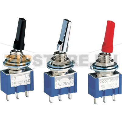Тумблер 250 В/AC, 3 А, 1 x вкл/вкл, 1 шт Miyama MS 500 A-MF 