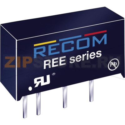 Преобразователь DC/DC, печатный монтаж, 5 В/DC, 200 mA, 1 Вт Recom REE-0505S 