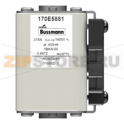 Предохранитель, 315 A, AC 1400 В, 100 кА, size 1, aR, IEC Eaton FUSE 315A 1400V 1BKN/80 AR 