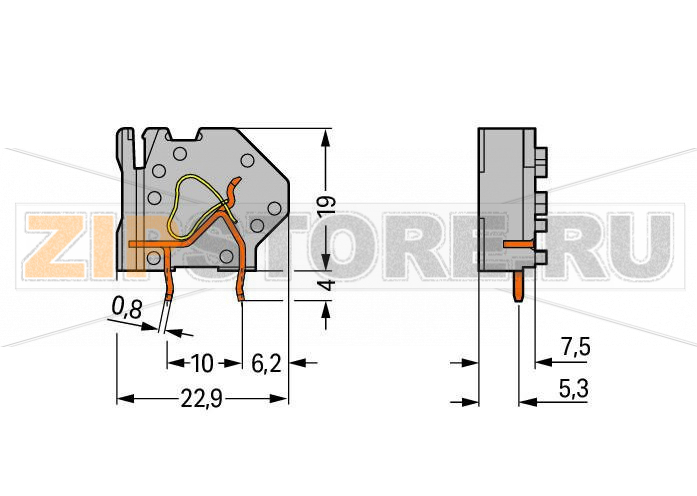 Наборная клемма на печатную плату; 4 mm; Шаг контактов 7,5 мм; 1-пол.; CAGE CLAMP®; опция объединения; 4,00 mm; зеленые-желто Wago 745-817 Модульные клеммы с зажимами CAGE CLAMP®, приводимыми в действие при помощи отвертки, для индивидуальной сборки клеммных колодокТакже доступны с аттестацией Ex eГребешковые перемычки для объединения и распределения потенциаловДвойные выводы по пайку для высокого уровня механической стабильностиОбеспечивают экономию места благодаря расположению клеммных колодок одна за другойИнтегрированный диагностический отводМаркировочные пазы для миниатюрных маркеров WSB...