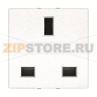 Розетка модульная GB стандарта с заземлением, 2P+E, 2M, 13 А, 230 В, альпийский белый ABB 2CLA223700N1101