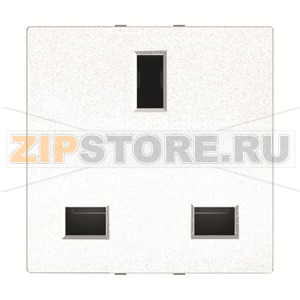 Розетка модульная GB стандарта с заземлением, 2P+E, 2M, 13 А, 230 В, альпийский белый ABB 2CLA223700N1101 