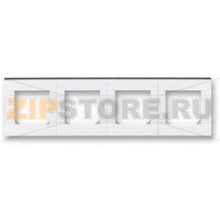 Рамка четырехместная, белый/дымчатый чёрный ABB 2CHH015040A6062