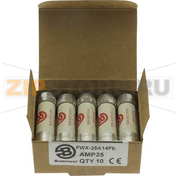 Предохранитель, 25 A, AC 250 В, DC 250 В, 200 кА, 14x51 мм, aR, UL Eaton 25AMP 250V AC FERRULE 14 