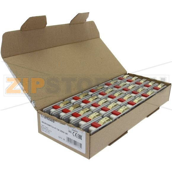 Микровыключатель, 5 A, AC 250 В, LV, IEC 6, 3x0,8 Eaton MICROSWITCH K1 5A 250V UR 