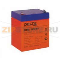 Delta DTM 12045 Свинцово-кислотный аккумулятор Delta DTM 12045 (характеристики): Напряжение - 12 В; Емкость - 4,5 Ач; Габариты: 90 мм x 70 мм x 107 мм, Вес: 1,72 кгТехнология аккумулятора: AGM VRLA Battery