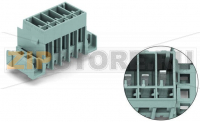 Вилка THT; 1.0 x 1.0 mm solder pin; прямые; Шаг контактов 5 мм; 6-пол.; серые Wago 769-636/003-036